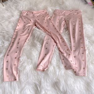 pink heart leggings with gold heats and stars!